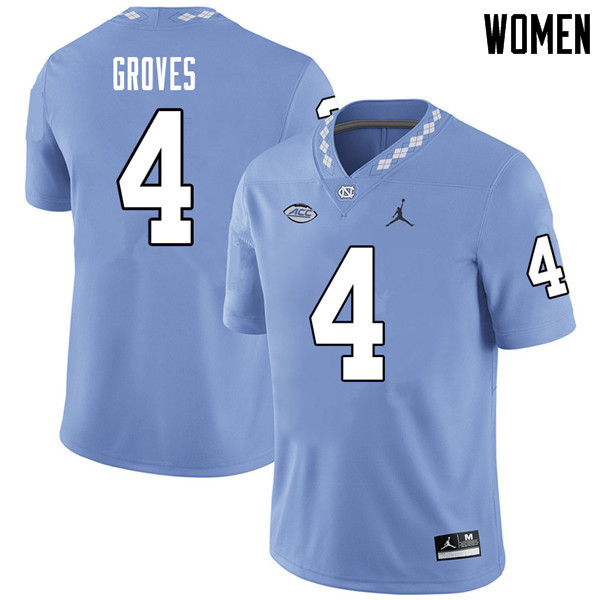 Jordan Brand Women #4 Rontavius Groves North Carolina Tar Heels College Football Jerseys Sale-Caroli